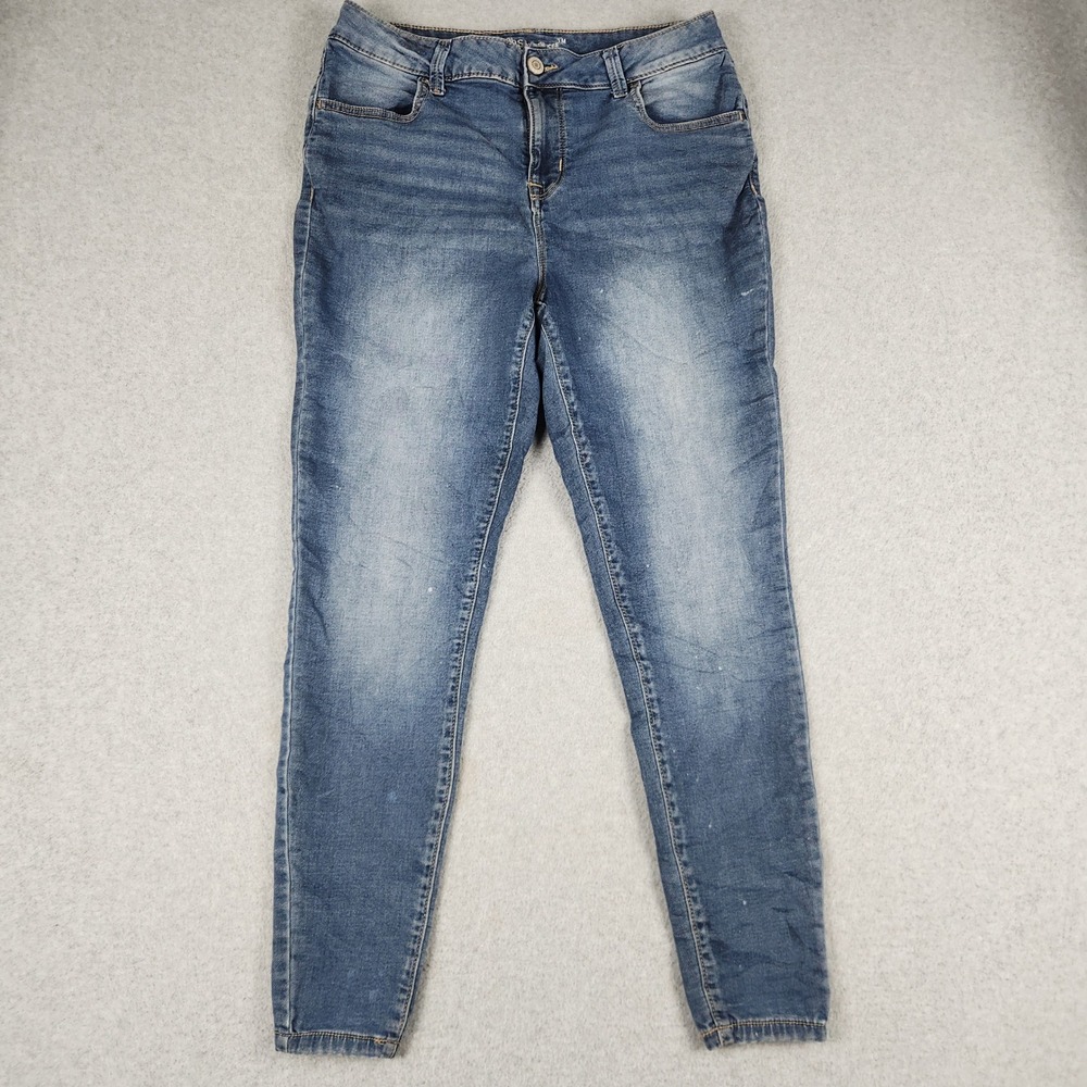 Maurices Jeans Womens 16W Blue Denim High Rise Medium Wash Stretch Skinny Leg
